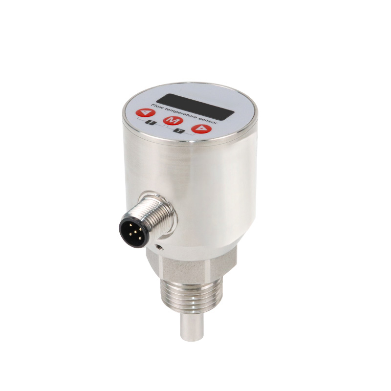 Integrated flow temperature sensor