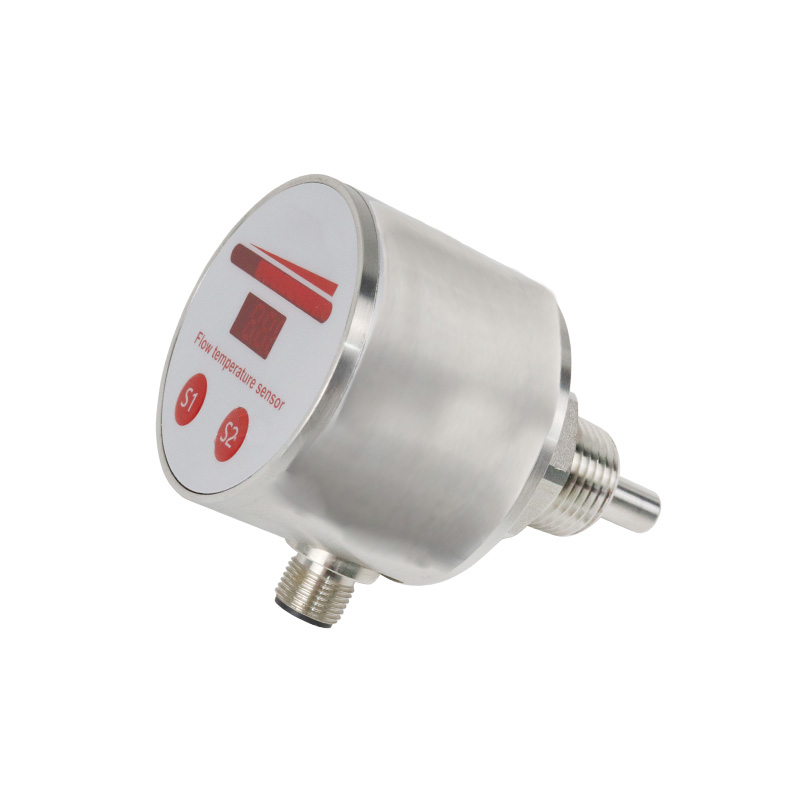 Integrated flow temperature sensor
