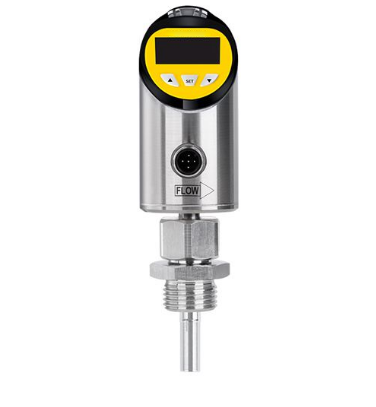 Integrated flow temperature sensor