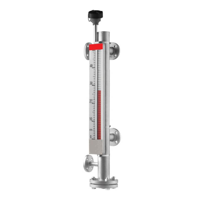Magnetic flip plate level gauge