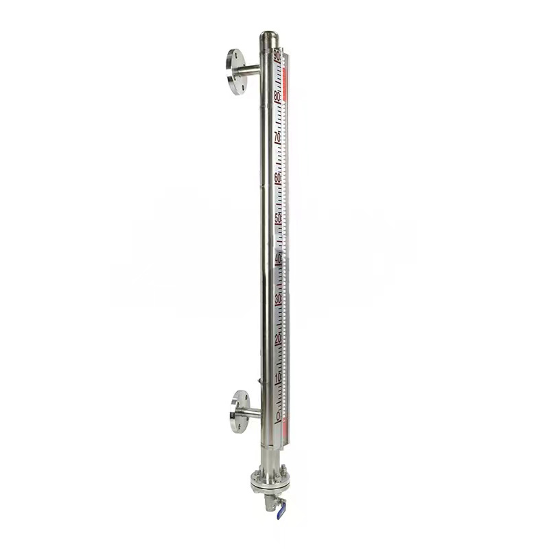 Magnetic flip plate level gauge